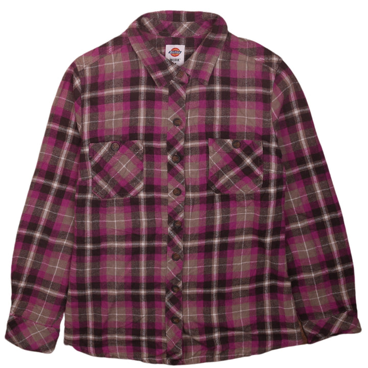 Dickies Women Multicoloured Plaid Flannel Long Sleeve Button-Up Shirt M