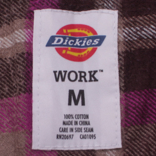 Dickies Women Multicoloured Plaid Flannel Long Sleeve Button-Up Shirt M
