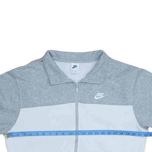 Nike Men’s Grey Colourblock Track Jacket Size M Full Zip