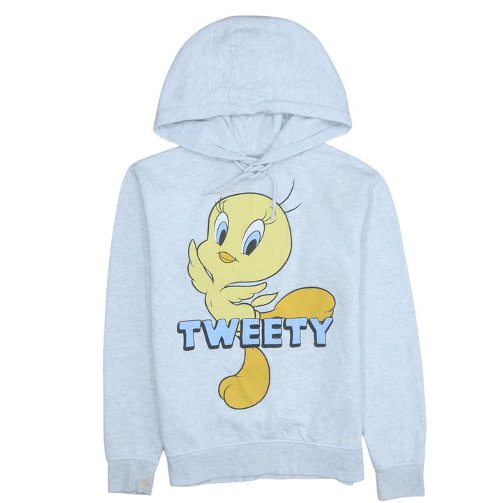 Looney Tunes Women Grey Tweety Hoodie 2XS Pullover Graphic Print