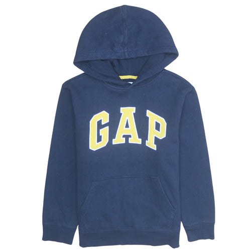 GAP Boys Blue Pullover Hoodie Size 10 Years Logo Fleece Sweatshirt