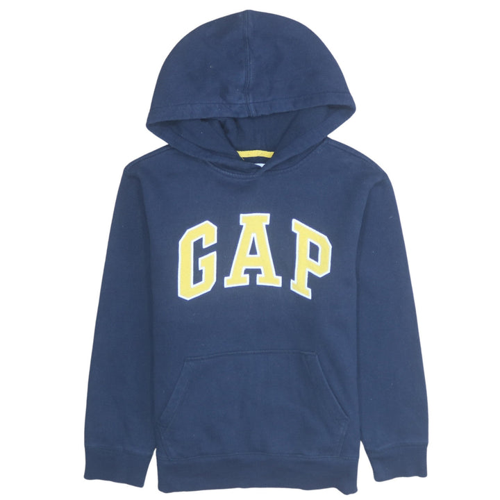 GAP Boys Blue Pullover Hoodie Size 10 Years Logo Fleece Sweatshirt