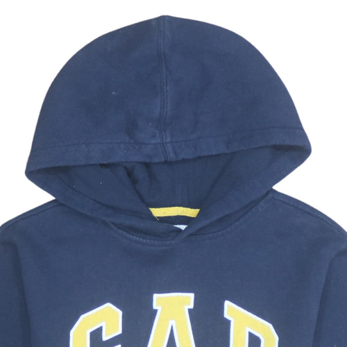 GAP Boys Blue Pullover Hoodie Size 10 Years Logo Fleece Sweatshirt