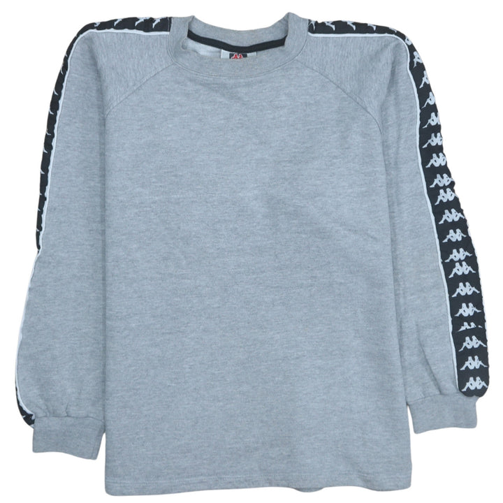 Kappa Womens Grey Logo Tape Sweatshirt Large Casual Pullover