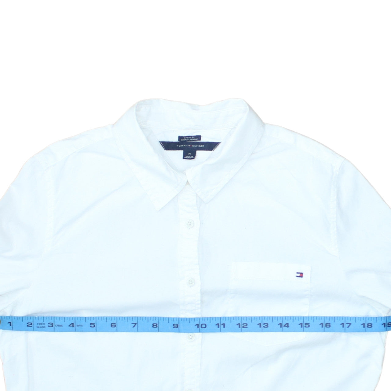 Tommy Hilfiger Men's White Classic Fit Cotton Button-Up Shirt M