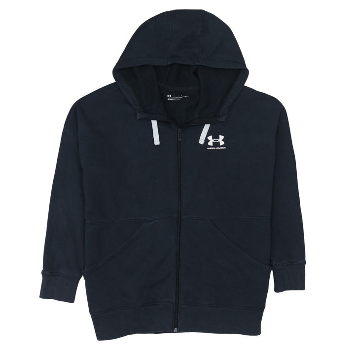 Under Armour Womens Black Full Zip Hoodie Size M Cotton Blend Casual
