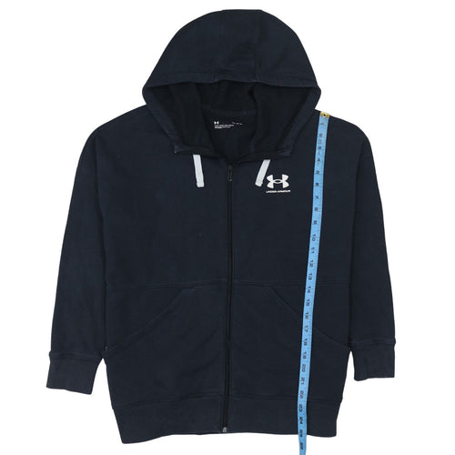 Under Armour Womens Black Full Zip Hoodie Size M Cotton Blend Casual