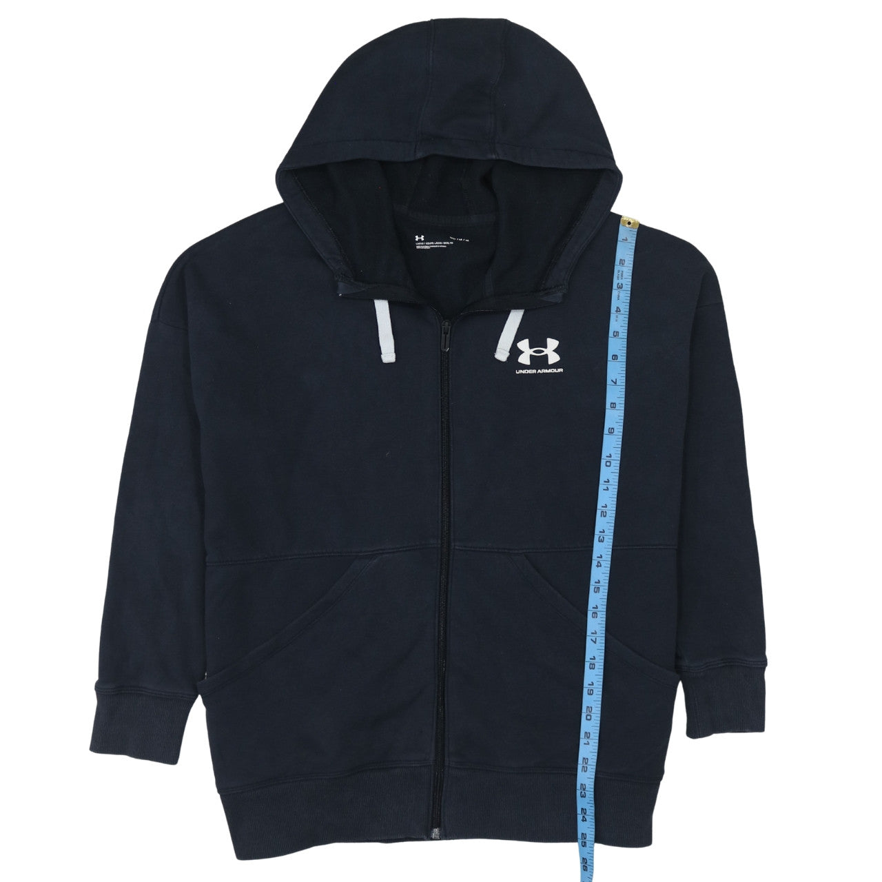 Under Armour Womens Black Full Zip Hoodie Size M Cotton Blend Casual