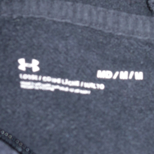 Under Armour Womens Black Full Zip Hoodie Size M Cotton Blend Casual