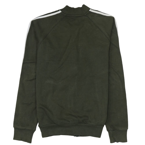 Adidas Men's Green Small Track Jacket Full Zip 3-Stripes Classic