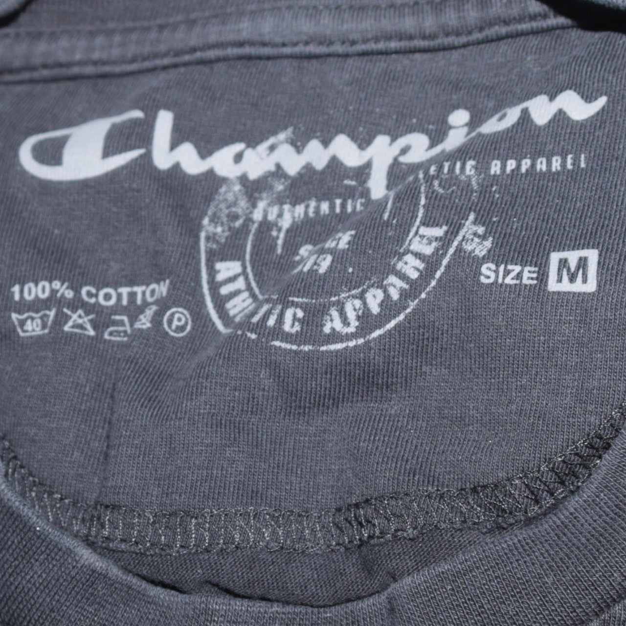 Champion Men's Black Cotton Crew Neck Short Sleeve T-Shirt M