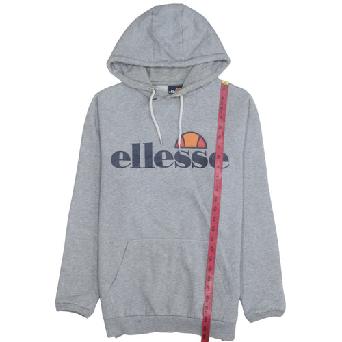 Ellesse Men’s Grey Pullover Hoodie S Regular Fit Logo Sweatshirt