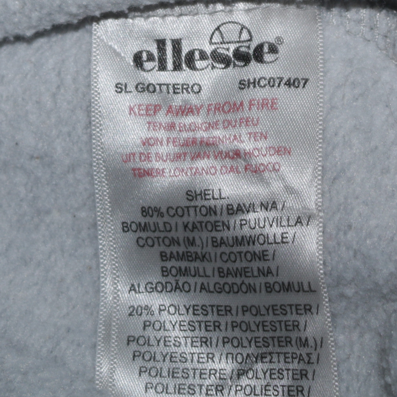 Ellesse Men’s Grey Pullover Hoodie S Regular Fit Logo Sweatshirt