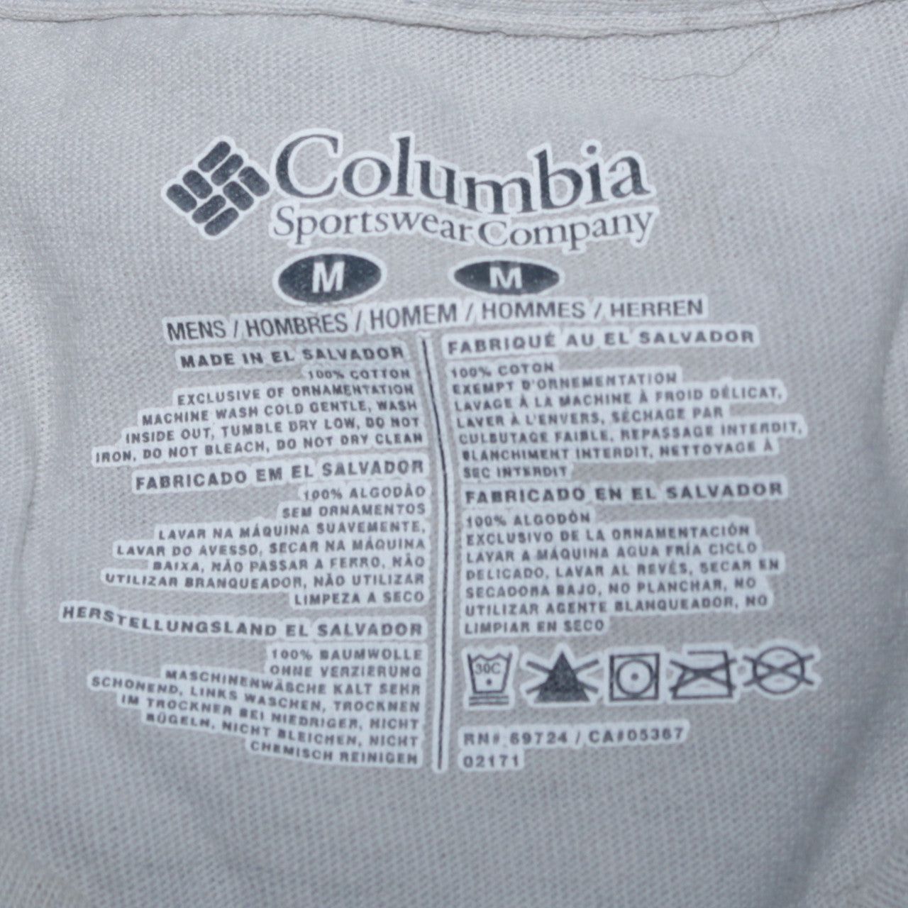 Columbia Men’s Grey Outdoor Graphic Cotton Crew Neck T-Shirt M