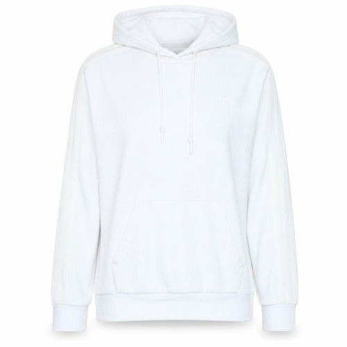 Adidas Women White Hooded Pullover Hoodie Size 12 Cotton Blend