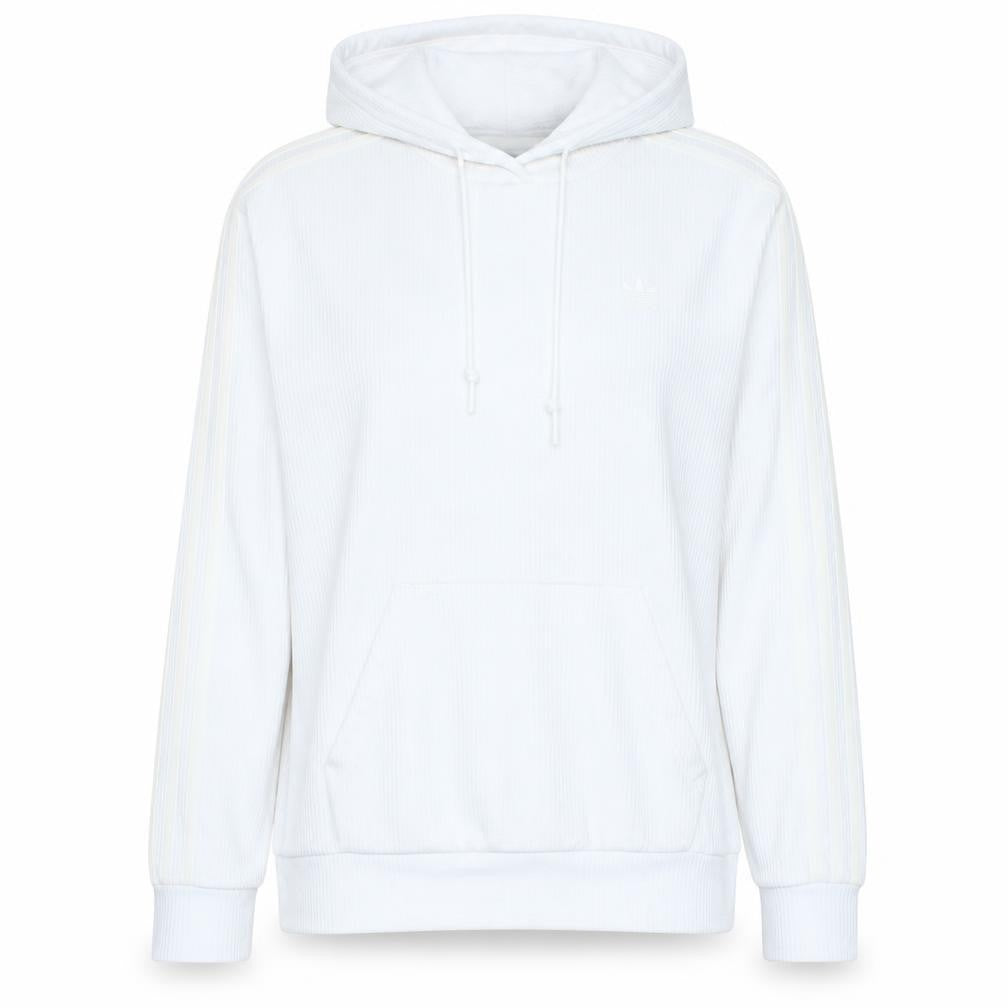 Adidas Women White Hooded Pullover Hoodie Size 12 Cotton Blend
