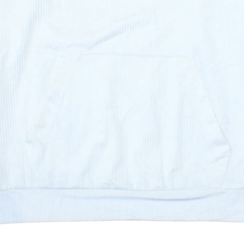 Adidas Women White Hooded Pullover Hoodie Size 12 Cotton Blend