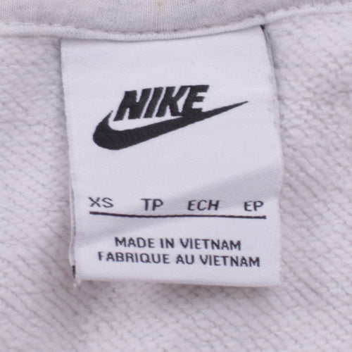 Nike Womens Grey XS Pullover Hoodie with Logo and Kangaroo Pocket
