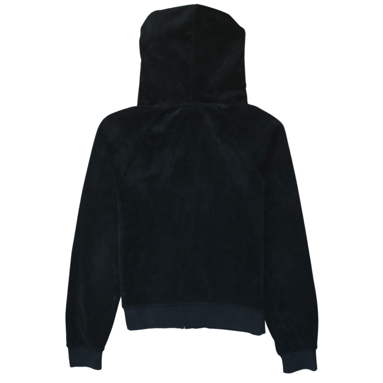 Juicy Couture Women's Black Velour Full Zip Hoodie Size S Rhinestone Logo