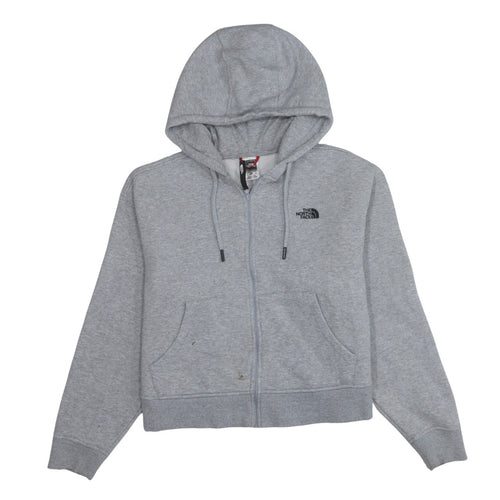 The North Face Womens Grey Full Zip Hoodie Size M Cotton Blend