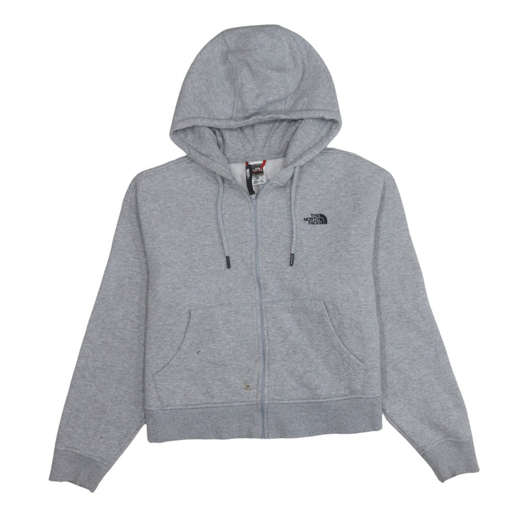 The North Face Womens Grey Full Zip Hoodie Size M Cotton Blend