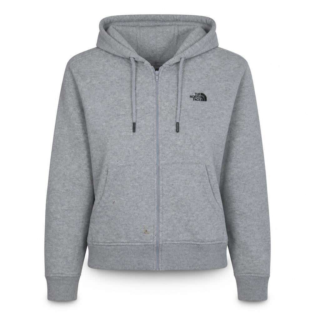 The North Face Womens Grey Full Zip Hoodie Size M Cotton Blend
