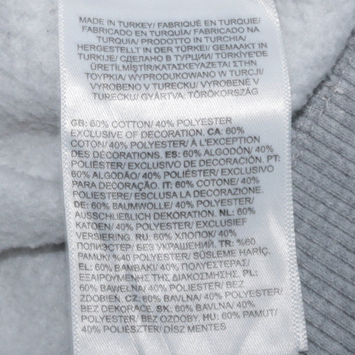 The North Face Womens Grey Full Zip Hoodie Size M Cotton Blend