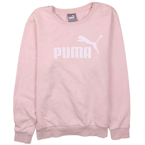 Puma Womens Pink Crew Neck Logo Sweatshirt Size 12