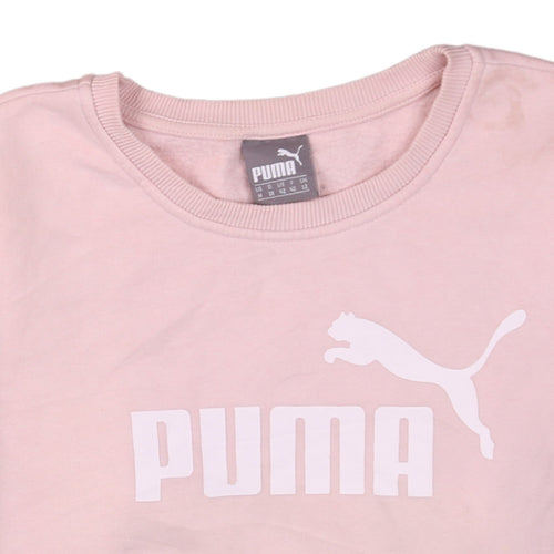 Puma Womens Pink Crew Neck Logo Sweatshirt Size 12