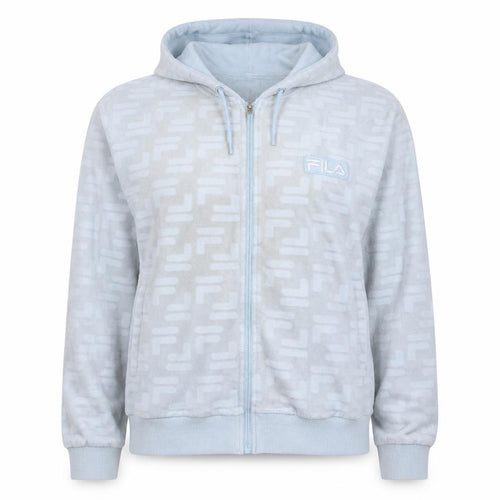 Fila Womens Blue Full Zip Velour Hoodie Size 12 Regular Fit