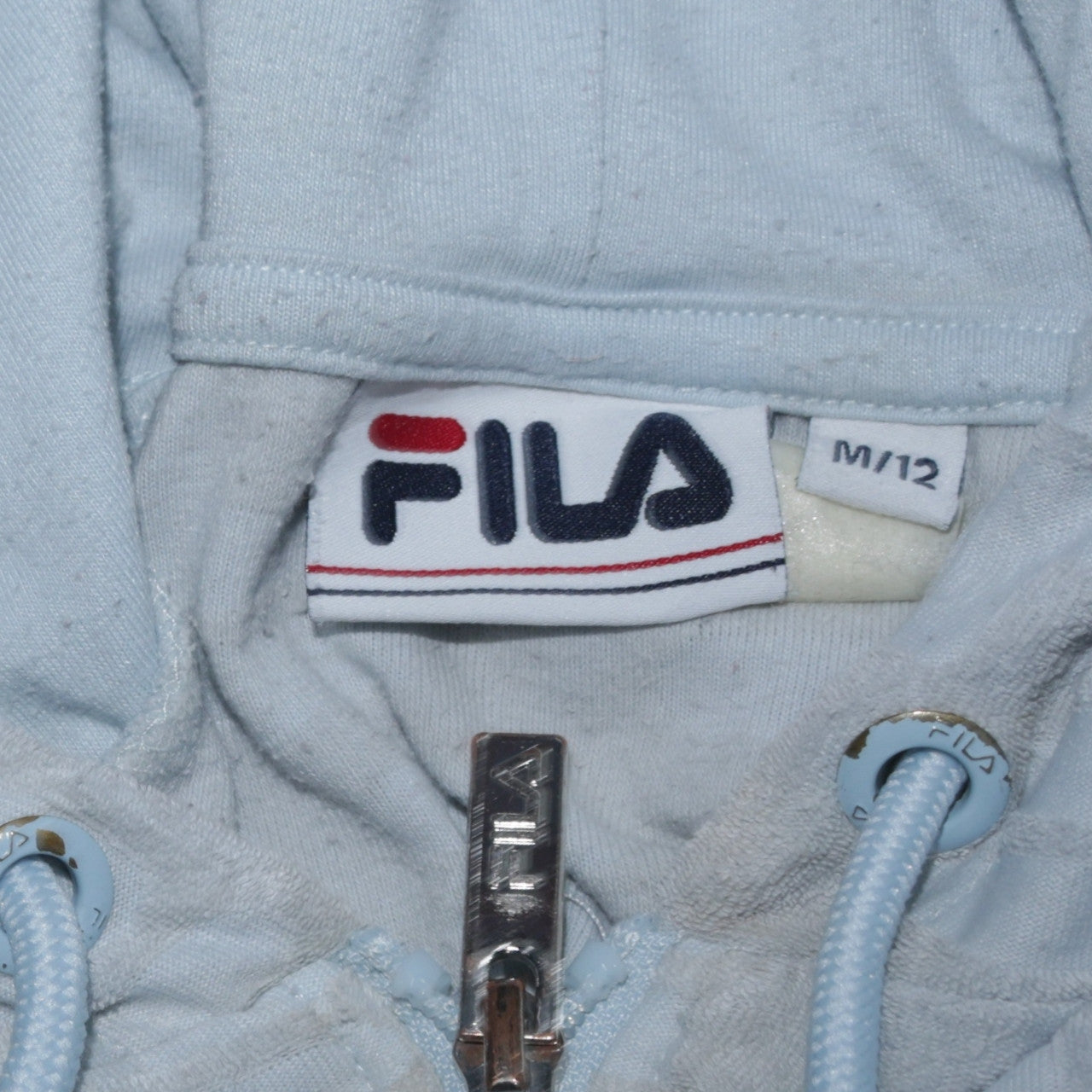 Fila Womens Blue Full Zip Velour Hoodie Size 12 Regular Fit