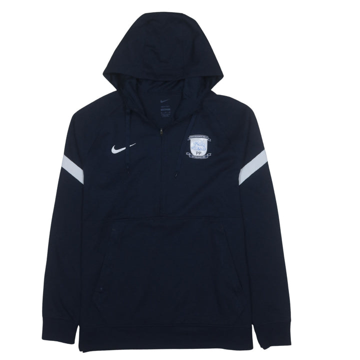 Nike Preston North End FC Men's Navy Blue XL Dri-FIT 1/2 Zip Hoodie