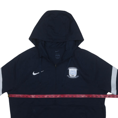 Nike Preston North End FC Men's Navy Blue XL Dri-FIT 1/2 Zip Hoodie