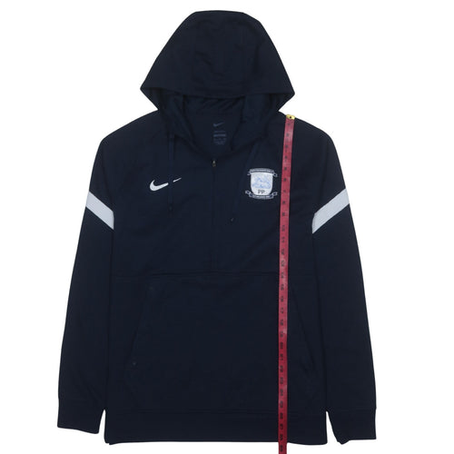 Nike Preston North End FC Men's Navy Blue XL Dri-FIT 1/2 Zip Hoodie