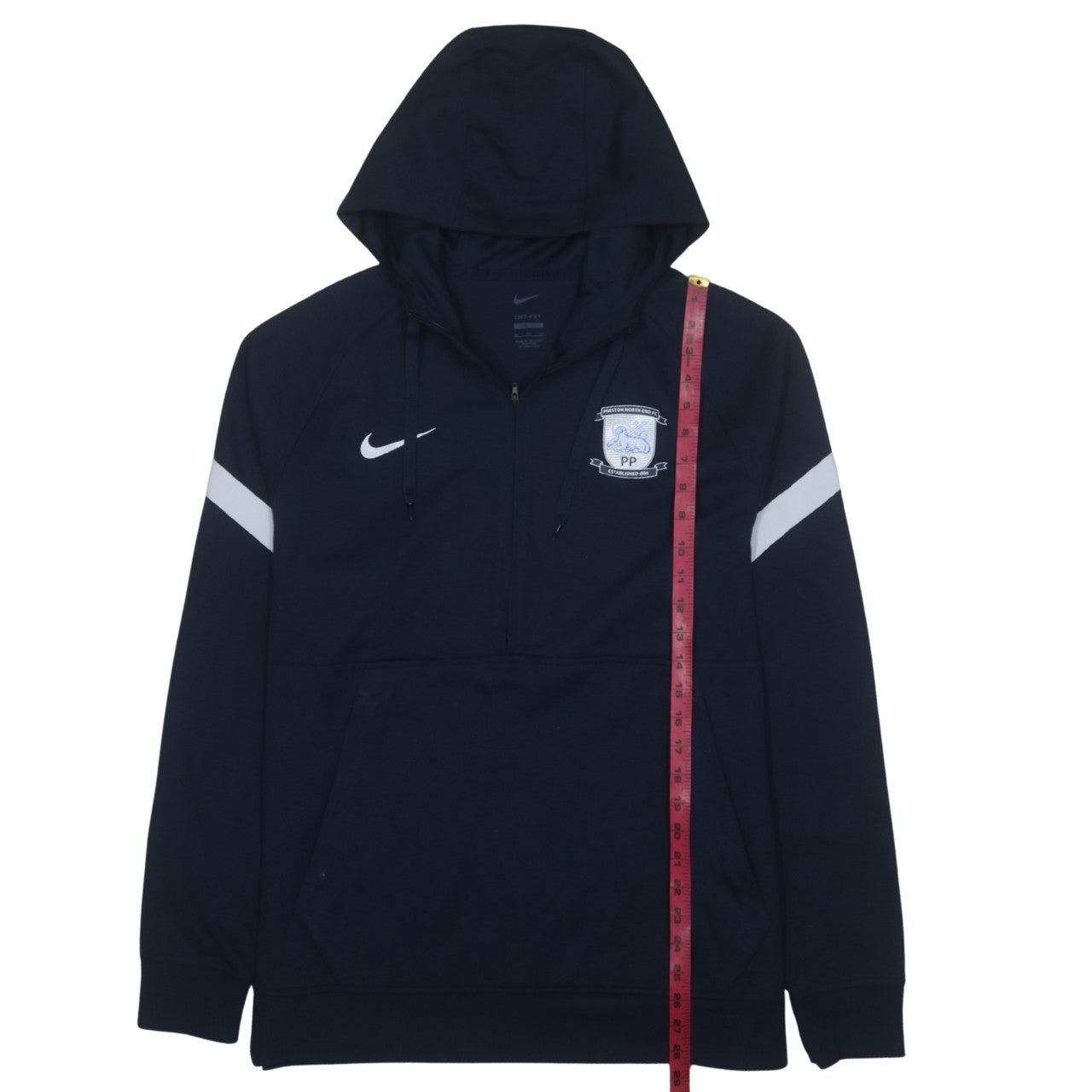 Nike Preston North End FC Men's Navy Blue XL Dri-FIT 1/2 Zip Hoodie