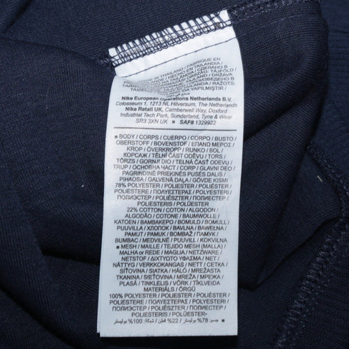 Nike Preston North End FC Men's Navy Blue XL Dri-FIT 1/2 Zip Hoodie