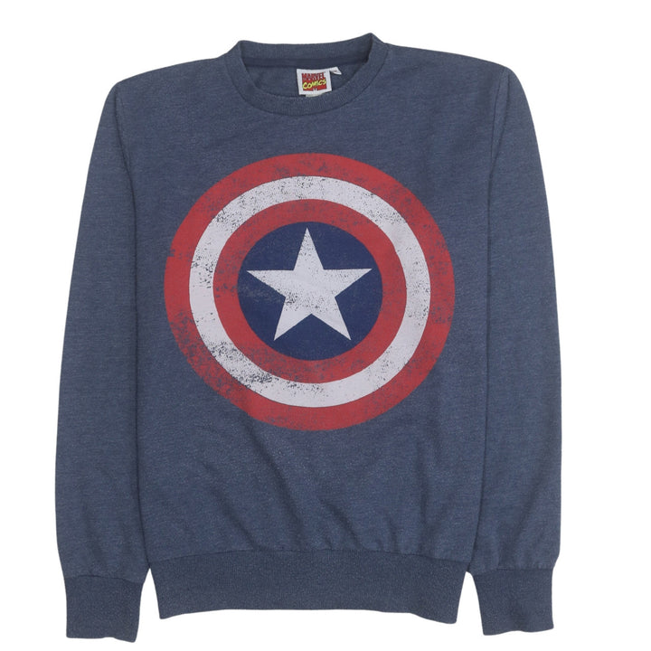 Marvel Comics Men’s Blue Captain America Sweatshirt Size M