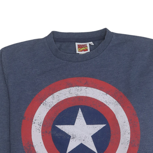 Marvel Comics Men’s Blue Captain America Sweatshirt Size M