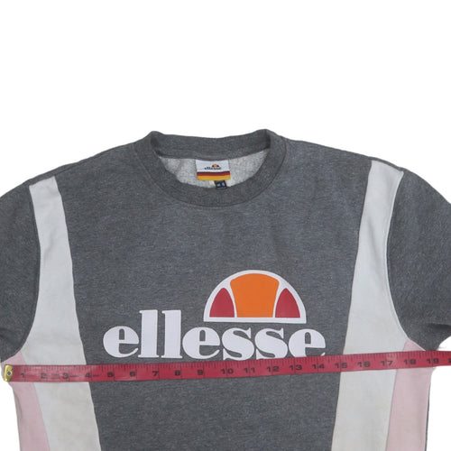 Ellesse Women's Grey Colourblock Logo Sweatshirt UK 8