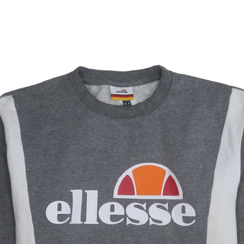 Ellesse Women's Grey Colourblock Logo Sweatshirt UK 8