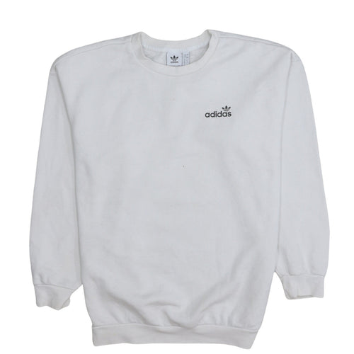 Adidas Women White Crew Neck Pullover Sweatshirt Size 8