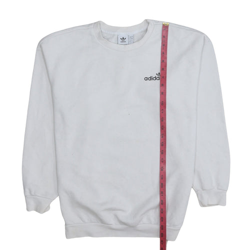 Adidas Women White Crew Neck Pullover Sweatshirt Size 8