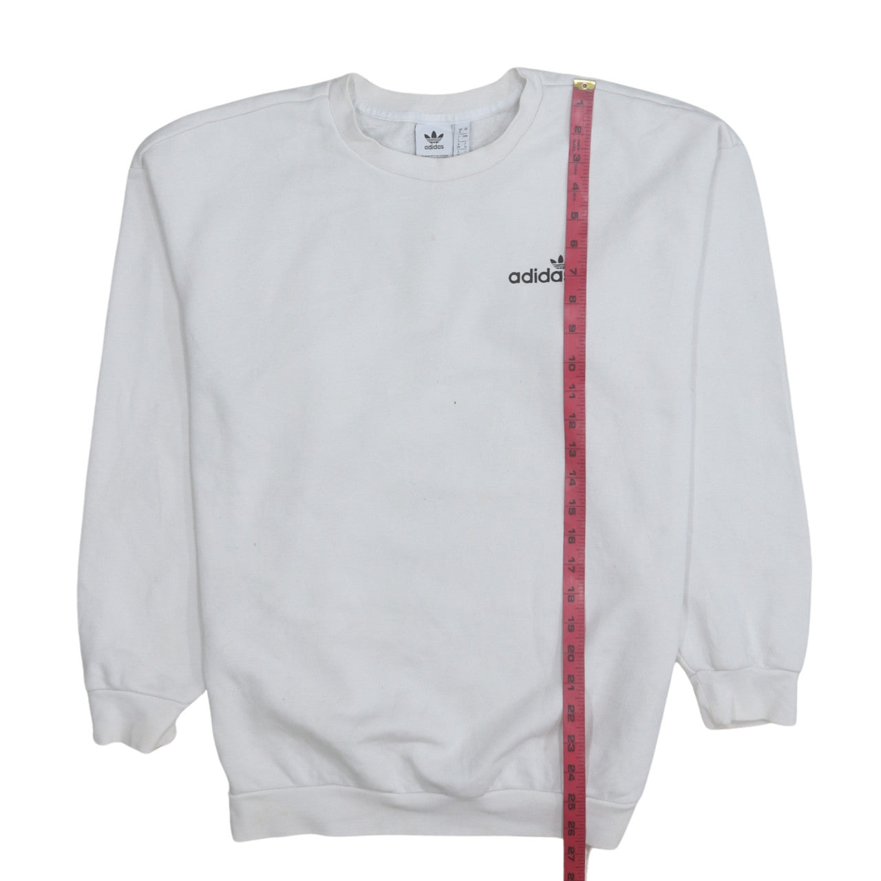 Adidas Women White Crew Neck Pullover Sweatshirt Size 8