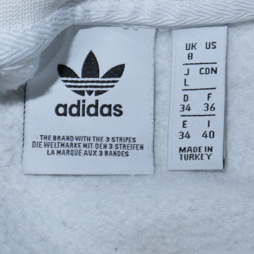 Adidas Women White Crew Neck Pullover Sweatshirt Size 8