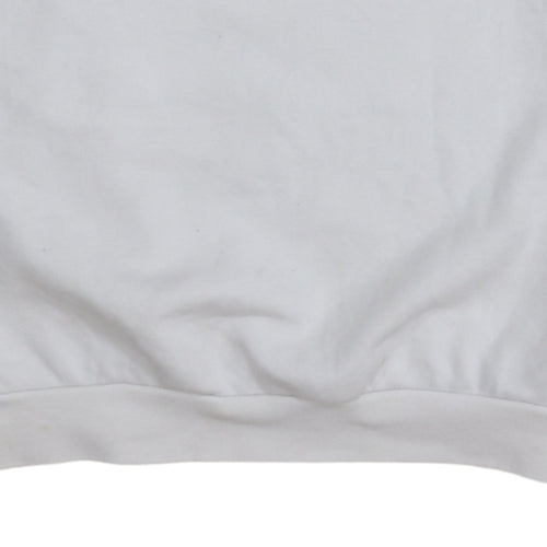 Adidas Women White Crew Neck Pullover Sweatshirt Size 8