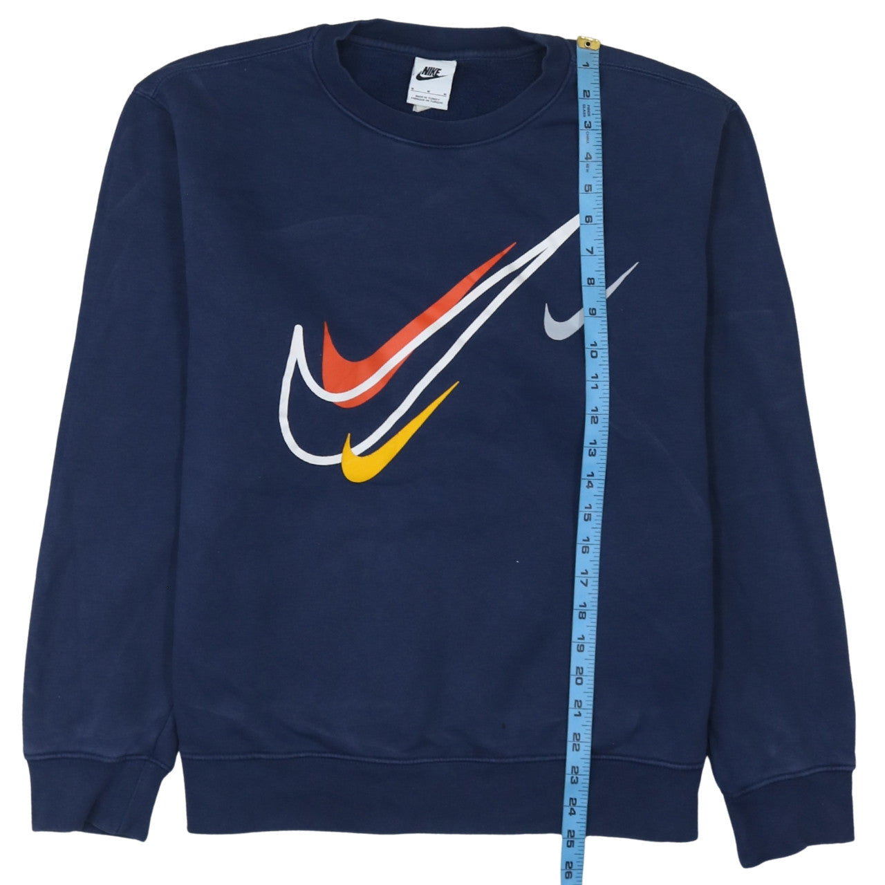 Nike Men's Blue Graphic Logo Crew Neck Pullover Sweatshirt M