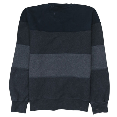 Nike Men's Blue Striped Pullover Sweatshirt M Crew Neck Fleece