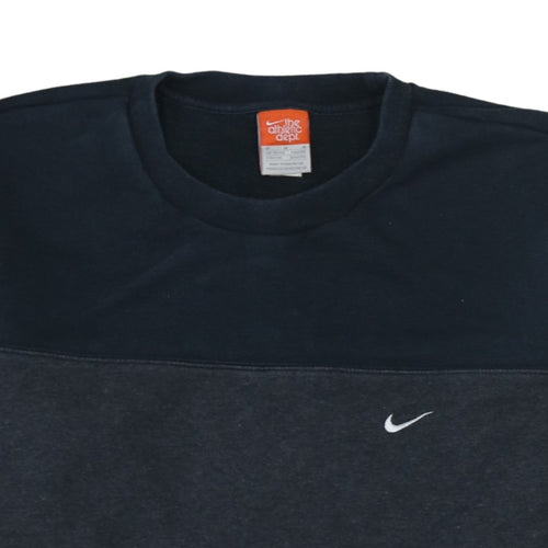 Nike Men's Blue Striped Pullover Sweatshirt M Crew Neck Fleece