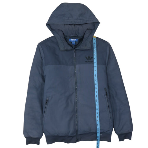 Adidas Men's Blue Hooded Puffer Jacket Size S Regular Fit