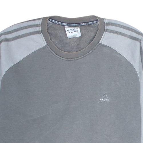 adidas Men's Grey Pullover Sweatshirt Size M Crew Neck Fleece